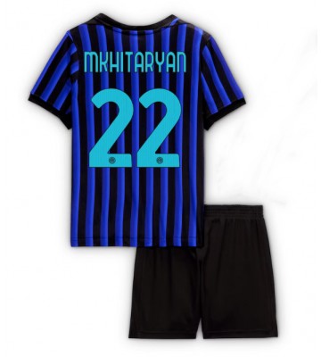 Inter Milan Henrikh Mkhitaryan #22 Hjemmebanetrøje Børn 2025-26 Kortærmet (+ Korte bukser)